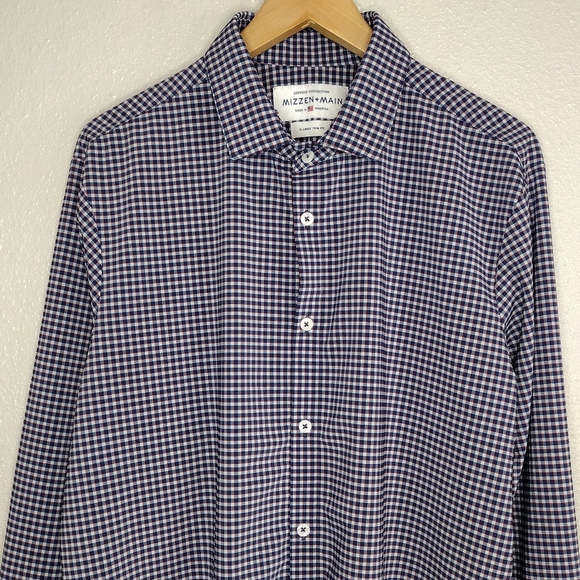 Mizzen+Main Leeward Men's Plaid Long Sleeve Button Down Dress Shirt Size XL - Picture 3 of 12